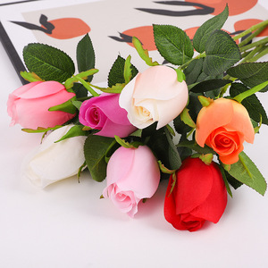 <b>Artificial</b> Rose Single <b>Stem</b> Fabric Fake Flower High Simulation Home Decoration Wedding Bouquet Rosebud - Product Image 1