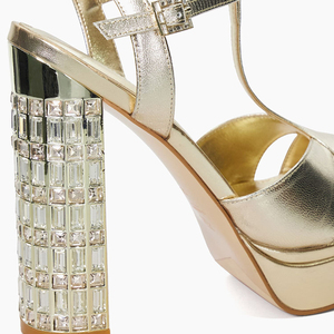 Sandales pour femmes à talons hauts et à plateforme argentée, faites à la main, style tendance, design original, haut de gamme, OEM/ODM - Product Image 3