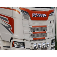 1X 24V LED Blanc/Jaune/Rouge/RGB Feu de signalisation avant pour calandre, Lampe en acier inoxydable pour Camion lourd Scania/DAF/VOLVO, Remorque, Camion-benne