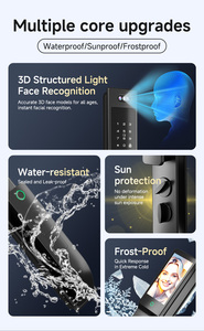 Serratura Intelligente Impermeabile in Lega di Alluminio con Riconoscimento Facciale, Sblocco con Carta, Chiave e Password Tramite App Tuya - Product Image 4