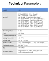 V322 Obd Ii conectores OBD 2 escáner ELM327 coche código Creader soporte completo OBDII/EOBD ABS plástico motor Detector OBD