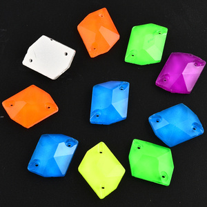 BOBOHOO 우주 형광 네온 바느질 모조 다이아몬드 도매 플랫백 크리스탈 모조 다이아몬드 원피스 몸통 아플리케 클러치에 바느질 - Product Image 5