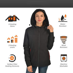 Veste chauffante pour femme sur mesure, capuche amovible, contrôle intelligent de la température à 3 vitesses, coupe-vent, imperméable, loisirs d'hiver en plein air - Product Image 3