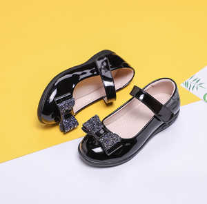 Zapatos de Vestir de Cuero Negro con Lazo para Niñas, Zapatos de Princesa para Actuaciones Escolares - Product Image 3