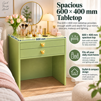 Table de Maquillage Moderne en Acier avec 2 Tiroirs, Coiffeuse Compacte pour Chambre à Coucher, Meuble de Rangement OEM – Vente en Gros