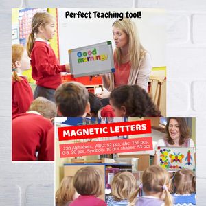 Imanes ABC, Letras Magnéticas, Números, Formas, Juguete Educativo para Niños Pequeños, Almacenamiento, Pizarra de Dibujo de Doble Cara, Letras Mayúsculas, OEM - Product Image 6