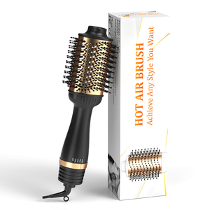 4 en 1 Fabricant de lissage en une étape Styler Salon Céramique <span class=keywords><strong>Brosse</strong></span> à cheveux <span class=keywords><strong>rotative</strong></span> <span class=keywords><strong>Brosse</strong></span> à air chaud - Product Image 1