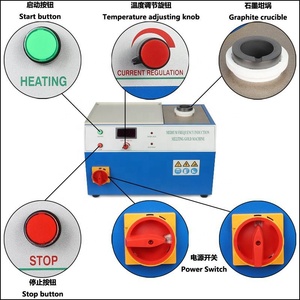 Four à induction à fréquence moyenne pour la fusion des métaux (platine, acier inoxydable, or, argent, cuivre, graphite) avec creuset - Product Image 6