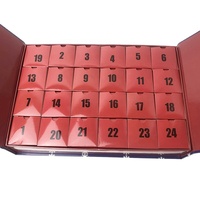 Boîte d'emballage vide et brillante pour biscuits de Noël avec calendrier de l'avent en chocolat 24 noix personnalisée gaufrage écologique en matériaux recyclés