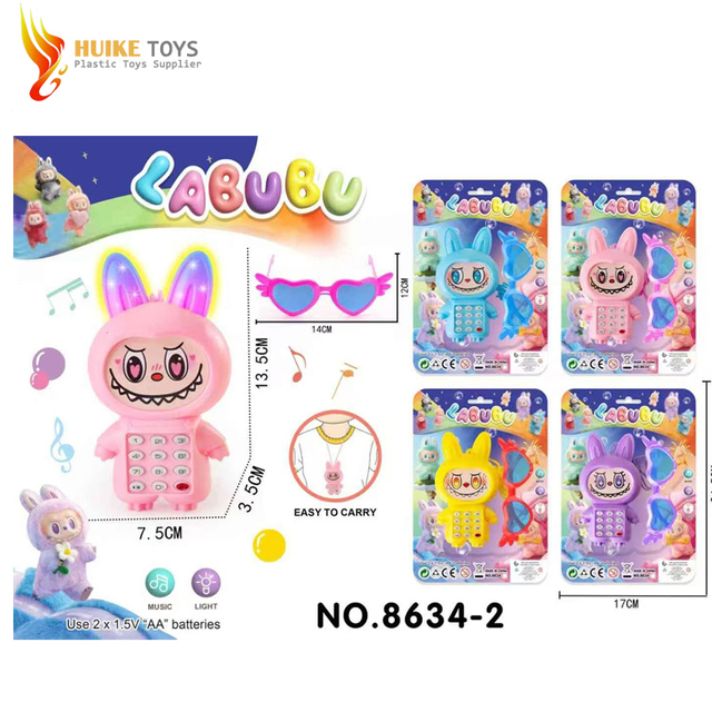 2025 Hot sell Kids Mini Telephone and Flip Phone Plastic Toy with Light and Sound Simulate pink Telephone Toys