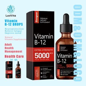 LUVVITA Vitamine B12 en gouttes liquides, complément alimentaire pour soutenir le système immunitaire, le soutien émotionnel et nerveux, vitamine - Product Image 1