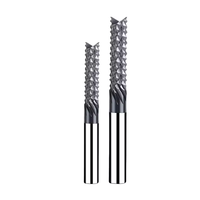 Carburo sólido de 8mm-12mm dientes de cola de pez, molino de extremo de maíz recubierto, brocas de enrutador CNC para madera, PCB, PVC, herramientas de corte de fibra de carbono
