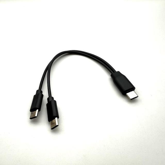5V Dual USB C Multi Type C Splitter Cord 20cm Short 2 in 1 Type C Micro USB Charging Cable for Two Devices Charger