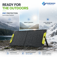 Panneau solaire pliable 100W, panneau photovoltaïque monocristallin ETFE portable pour station d'alimentation, camping, randonnée, voyage, IP67 MC4 UKCA