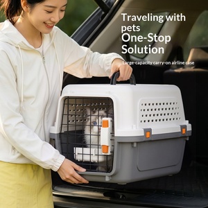Jaula de Transporte para Mascotas, Cumple con la Normativa <span class=keywords><strong>IATA</strong></span>, Portátil, Rígida, de Polipropileno, para Viajes de Gatos y Perros Pequeños y Medianos - Product Image 2