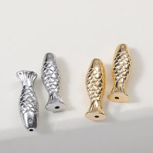 Perles <span class=keywords><strong>de</strong></span> <span class=keywords><strong>carpe</strong></span> Zhongxing Koi pour loisirs créatifs, perles à trou droit, couleur or véritable, petite perle à trou traversant pour poissons, perforée - Product Image 3