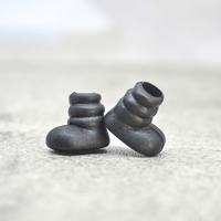 Chaussures de poupée décontractées en plastique noir 21x20mm pour poupées Ganglong Mini Clown, Père Noël, Bonhomme de neige - Décoration de Noël pour la maison