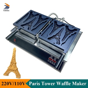 Machine à gaufres électrique 220V 110V en forme de Tour Eiffel, machine à snacks personnalisée 220V 110V avec revêtement antiadhésif - Product Image 2