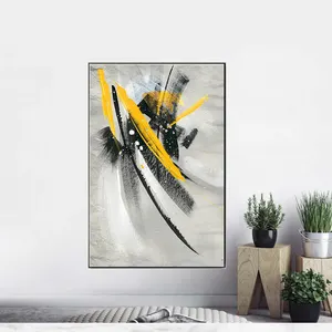 Wall Art Foto Abstract Canvas Geel Veer Olieverfschilderij Home Office Decoratie