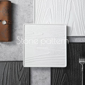 Juego de Platos de Cerámica Creativos de Alta Gama en Blanco y Negro Estilo Japonés, Aptos <span class=keywords><strong>para</strong></span> Microondas, Serie Textura Rústica - Product Image 3