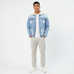 Finer Threads Venta al por Mayor Chaqueta Vaquera Casual de Trabajo para Hombre 2026, Color Sólido, Moda Otoño, Bolsillos Grandes, Tejido, con Capucha - Product Image 1