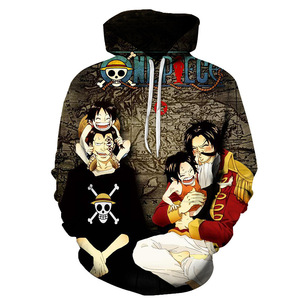 Felpa con Cappuccio Casual da Uomo in Maglia con Stampa 3D Anime Monkey D Luffy <span class=keywords><strong>One</strong></span> <span class=keywords><strong>Piece</strong></span> Stile Harajuku - Product Image 4