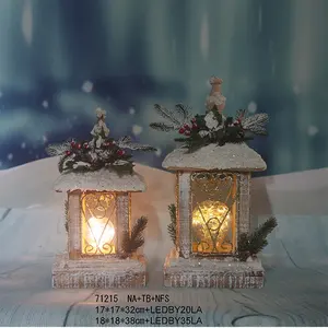 Decorative Wooden Mini Led Lantern House For Christmas Decoration