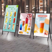 Support d'affichage pliable noir pour affiches de cinéma et de trottoirs, cadre LED pour affiches publicitaires intérieures