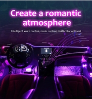 Lumière ambiante pour voiture ADT avec allume-cigare USB, rétroéclairage, contrôle de la musique par application, lampe d'ambiance décorative intérieure RGB