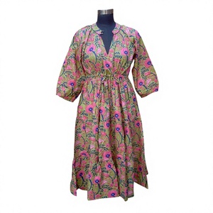 Vestido Midi Vintage Bohemio con Estampado Floral para Mujer, Talla Grande, Vestido Formal de Verano de Algodón con Decoración de Borlas - Product Image 1