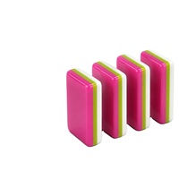 Tuiles de Mahjong américaines en acrylique à 3 couches, sous licence originale, avec motif floral moderne en forme de cœur rose vif, taille luxe 32 mm, ensemble durable