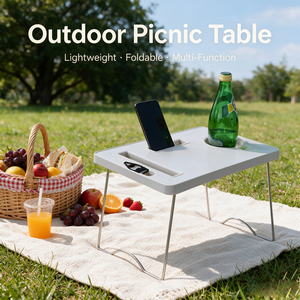 Outdoor <strong>Small</strong> Folding Plastic <strong>Table</strong> Portable Drinking and Food Picnic <strong>Camping</strong> <strong>Table</strong> with Folding Legs - Product Image 5