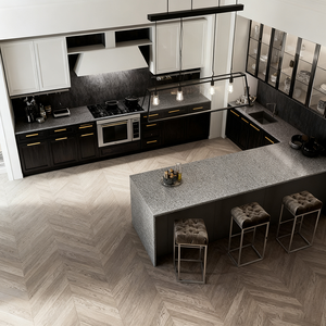 Îlot de cuisine mobile préfabriqué GODI Assemble Lowes, table d'îlot, cuisine mobile, fournisseur de cuisine en chêne blanc - Product Image 5