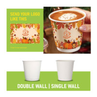 Gobelets à café en papier à double paroi de 90 mm, 12 oz et 16 oz avec logo imprimé personnalisé et design gratuit pour des solutions d'emballage complètes