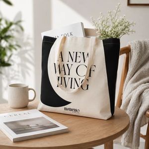 Custom Printed <b>Canvas</b> Shoulder Tote <b>Bag</b>, Durable <b>Large</b> Handheld Shopping <b>Bag</b> for Bulk Order & Retail Boutique Supply - Product Image 5