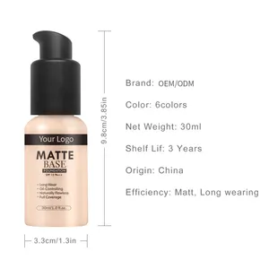 Hydraterende Foundation Base Up Professionele Gezicht Matte Afwerking Vloeibare Make Up Concealer Crème Waterproof Merk Cosmetische