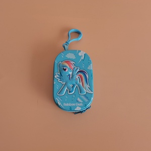 Boîte en étain carrée à fermeture éclair, motif licorne bleue mignonne, de qualité supérieure, très populaire, pour bonbons et chocolats - Product Image 1