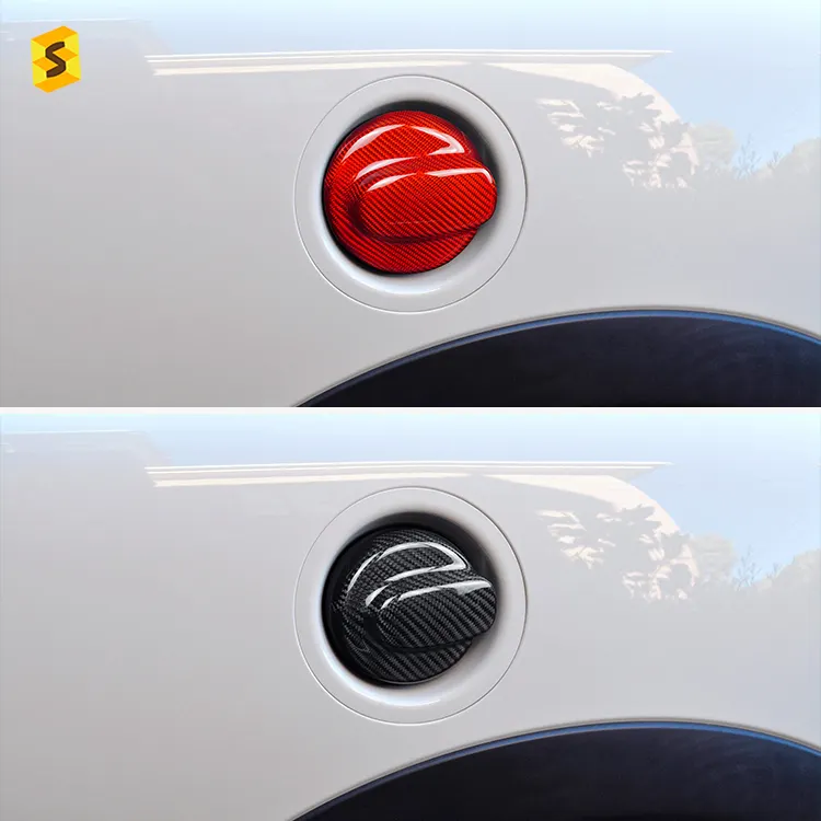 ES Real Carbon Fiber Car Accessories Car Fuel Tank For MINI R56 R56LCI Clubmun R55 Clubmun R55 LCL Car Interior Accessories