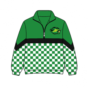 Veste de survêtement homme XY0622 personnalisée à col montant et demi-zip, motif damier, coupe-vent sport à blocs de couleur et patchwork - Product Image 2
