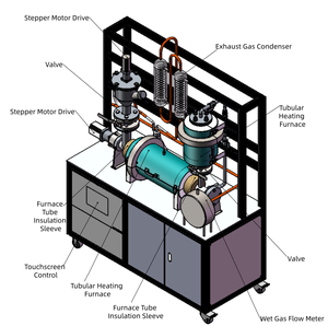 Laboratoriumapparatuur voor thermische afbraak van biomassa voor de productie van koolmonoxide en -dioxide biochar, met condensatie-systeem voor condensbare dampen - Product Image 4