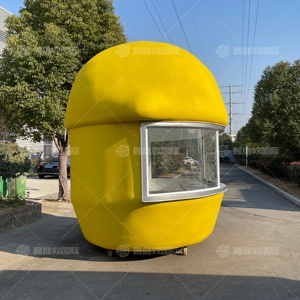 Food Truck a Forma di Limone, Carretto Mobile Creativo per Snack, Rimorchio Alimentare Personalizzato in Vetroresina a Forma di Limone, Veicolo per Vendita di Cibo da Strada all'Aperto - Product Image 4