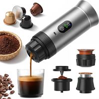 Cafetera Espresso Portátil de Fábrica con Calentamiento Automático, Fácil de Limpiar, Pantalla LED, Mini Cafetera de Cápsulas para Viajes en Auto, RV, Camping, OEM