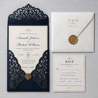 Invitations de mariage personnalisées de qualité économique avec finition nacrée |   Impression d'invitations de mariage de luxe avec enveloppes incluses