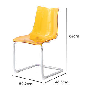 Modern Minimalist Transparent Chair Designer Aklitoas Dining Chair Home Use Trendy Creative <b>Backrest</b> Living Room - Product Image 5
