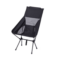 Chaise de camping pliante portable Moon, capacité 150 kg, tissu Oxford, cadre en aluminium, pour extérieur, jardin, plage, pêche, pique-nique