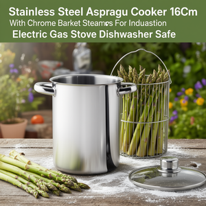 Asparagiera Inox (16cm) con cesta Cromo brillante V640672A16 - Product Image 3