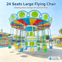 Manège de chaise volante certifié CE, 24 places, pour parc d'attractions, balançoire ondulante rotative extérieure pour fête foraine