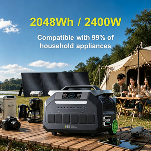 Generador solar portátil de energía de emergencia MPPT LiFePO4 de 2048wh, el más vendido, con estación de energía de 2400w y panel solar de 100/200/400/500W - Product Image 1