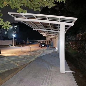 Poteau en aluminium pour deux <span class=keywords><strong>voitures</strong></span> Abri voiture à toit arqué pour l'extérieur Garages au design moderne - Product Image 5