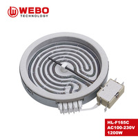 WEBO Plaque chauffante compacte 1200W pour bureau/maison/camping, Wok à induction, Cuisinière à brûleur unique, Ustensiles de cuisson 165MM 100-230V
